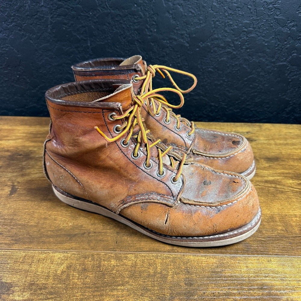 Red Wing Classic Moc 875 Brown Leather Work Boots Mens 7 EU 39.5